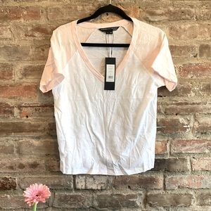 Veronica Beard S White Pink Hallie Tee NWT